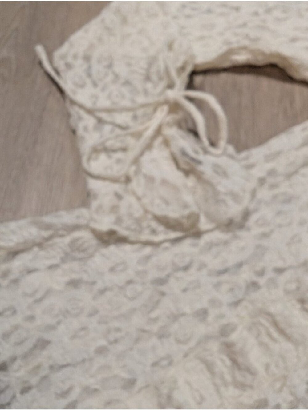 Cream CottageCore Lace Zara cream Bell Sleeve  top - Picture 6 of 9